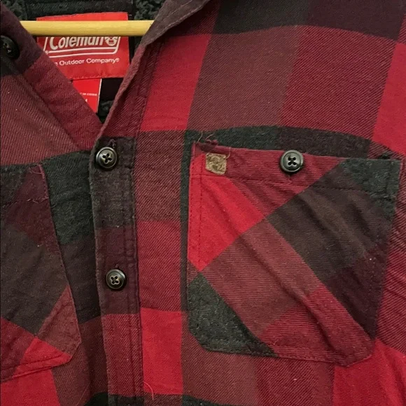 Coleman Red and Black Plaid Fleece Lined Shirt/Jacket - Picture 2 of 5